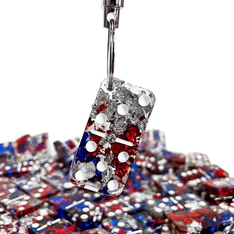 "Bandera Flakes" Domino Keychain